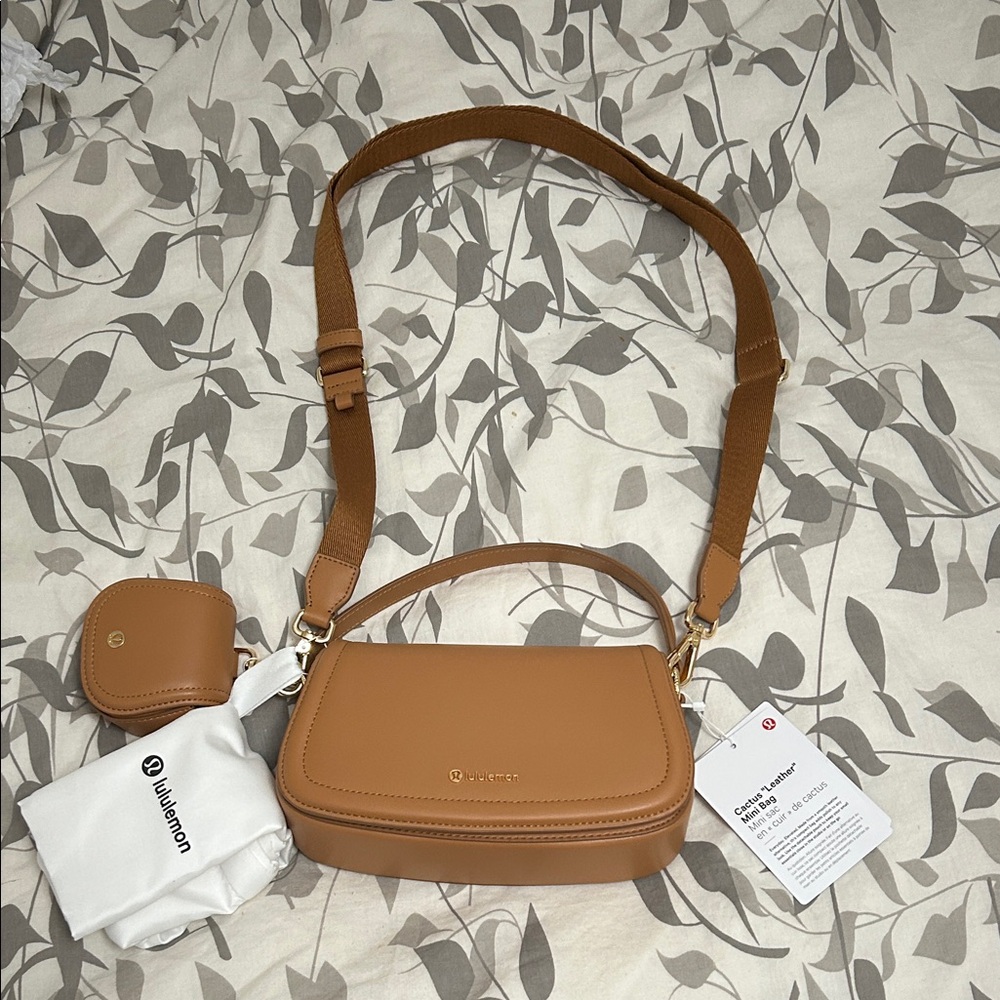Lululemon Tan Cactus Leather Mini Bag